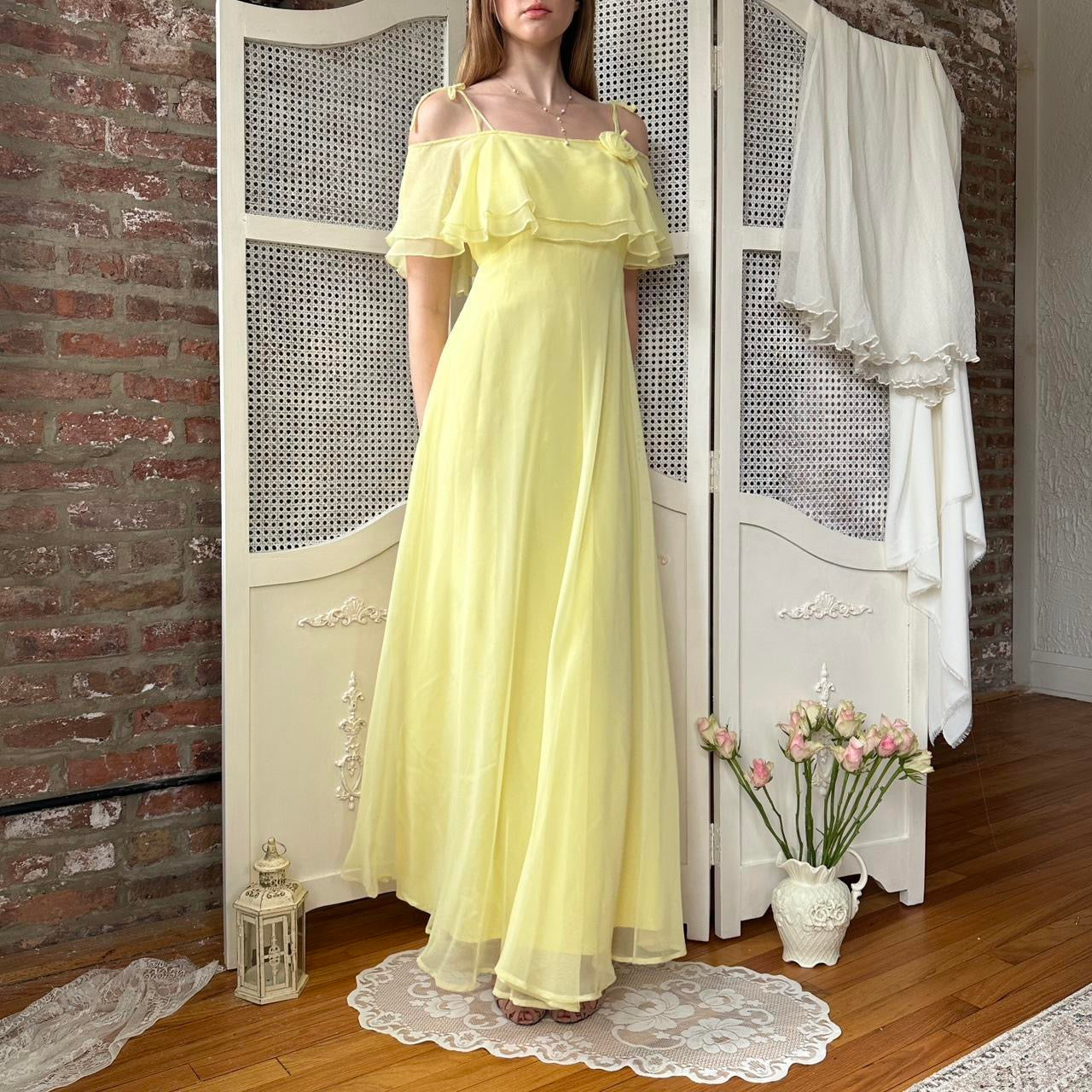 True Vintage 70s Yellow Dress (S)