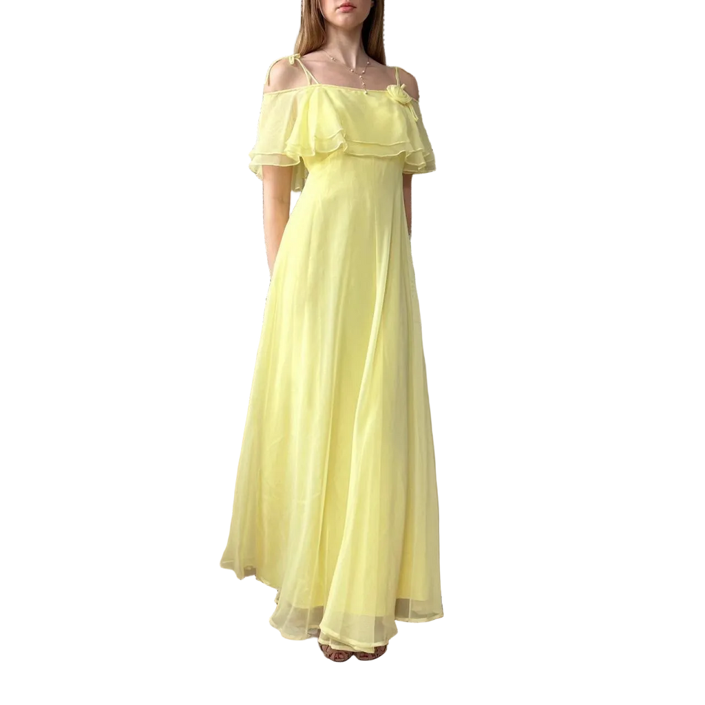 True Vintage 70s Yellow Dress (S)