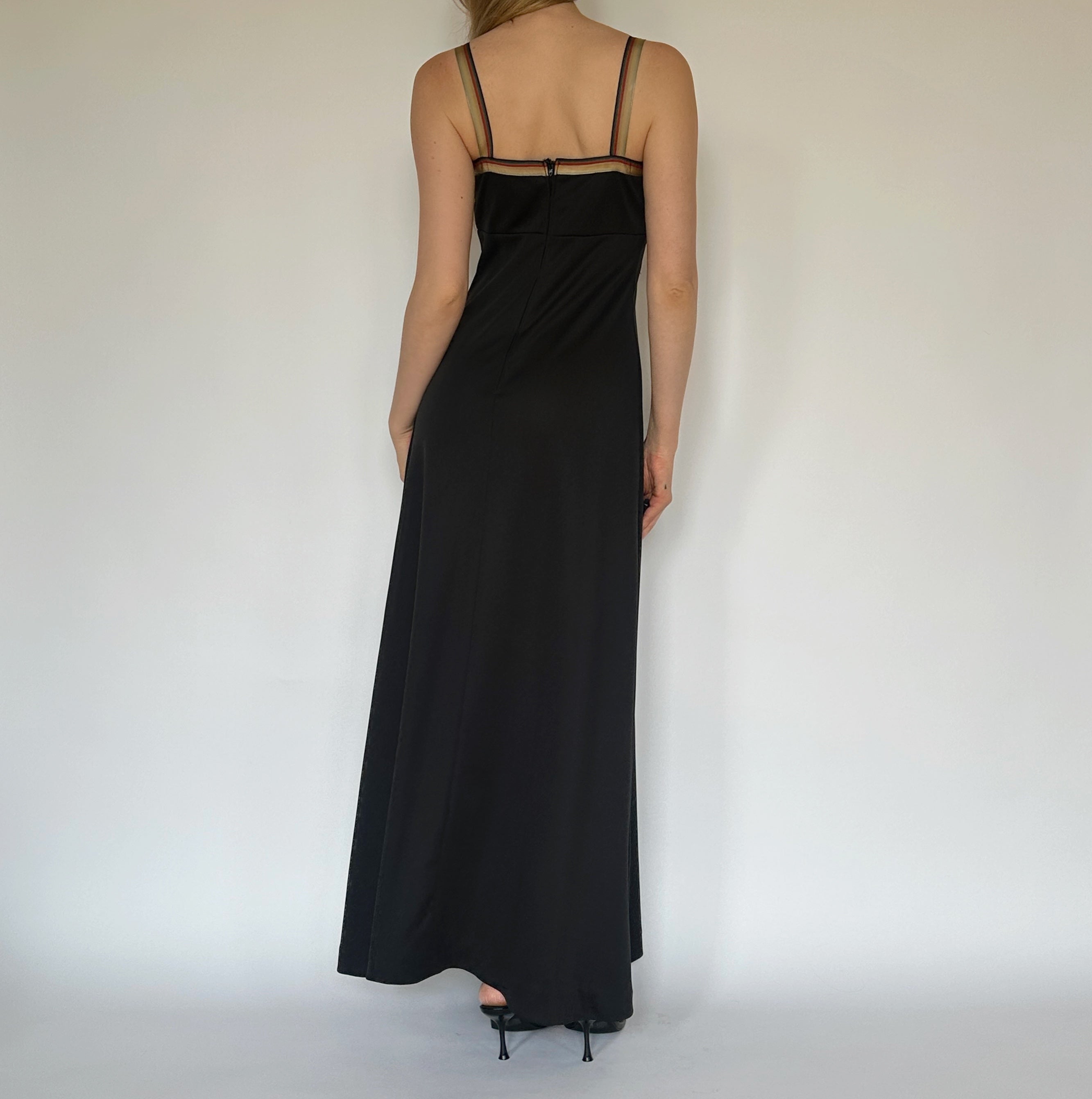 True Vintage Black Milkmaid Maxi Dress