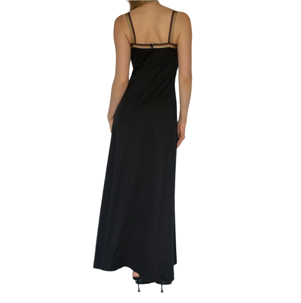 True Vintage Black Milkmaid Maxi Dress