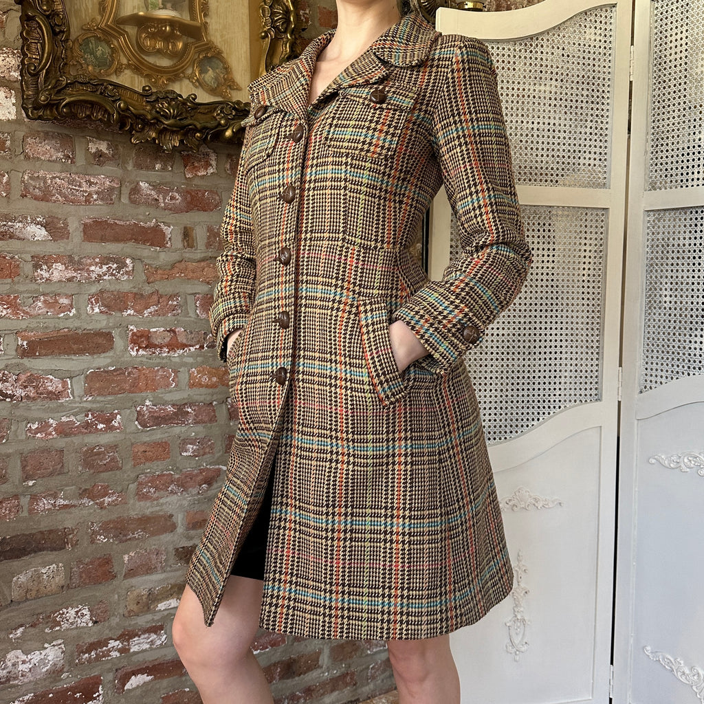 2000s Multicolor Plaid Coat (S)