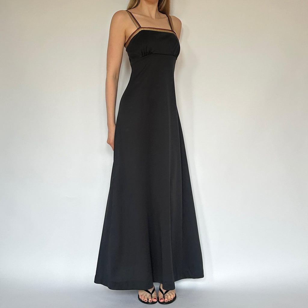 True Vintage Black Milkmaid Maxi Dress