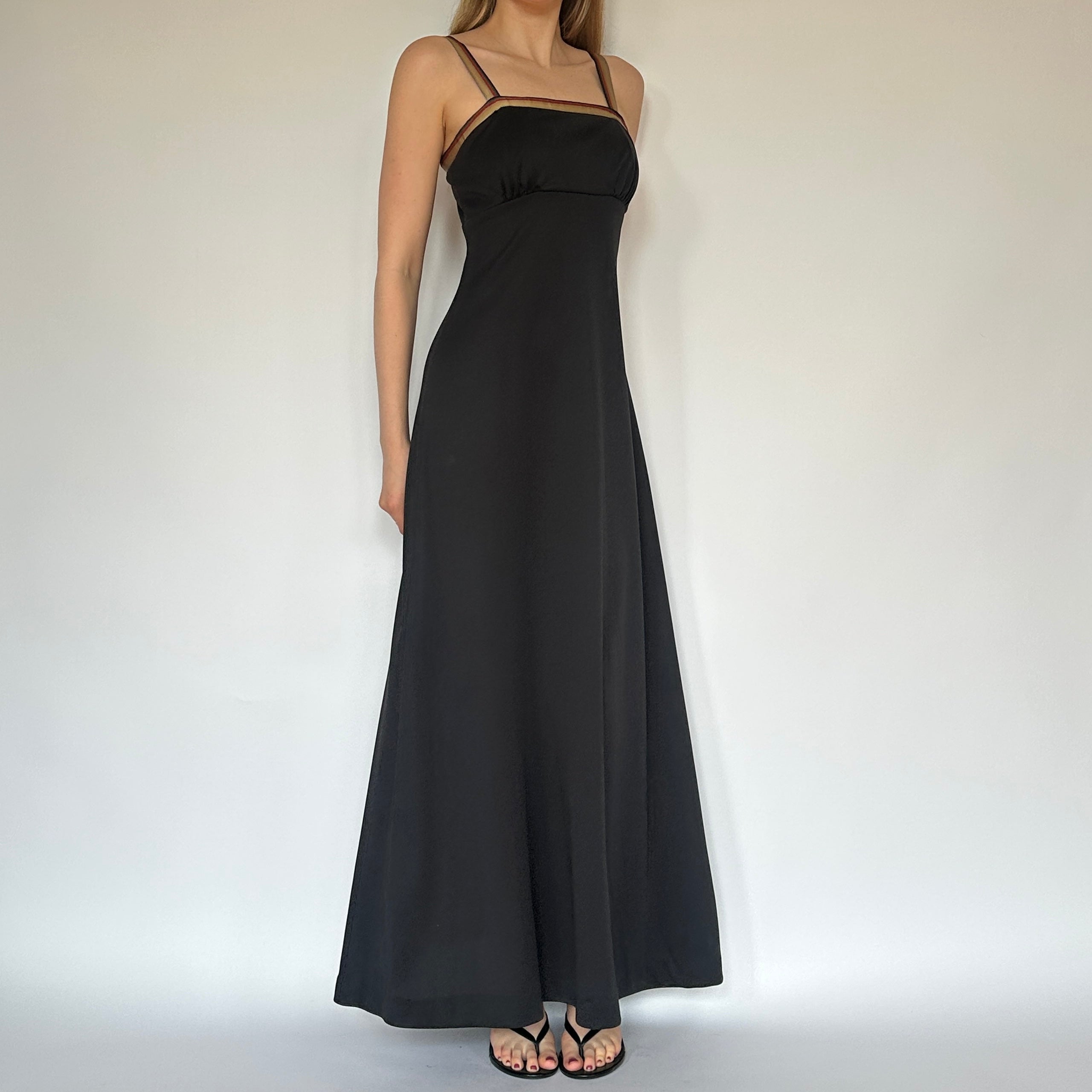 True Vintage Black Milkmaid Maxi Dress