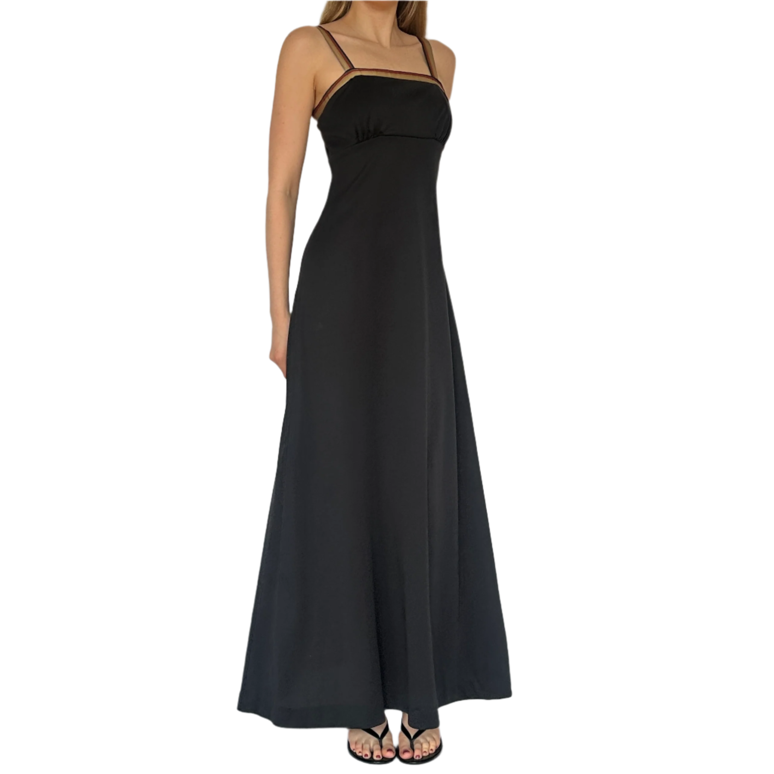 True Vintage Black Milkmaid Maxi Dress