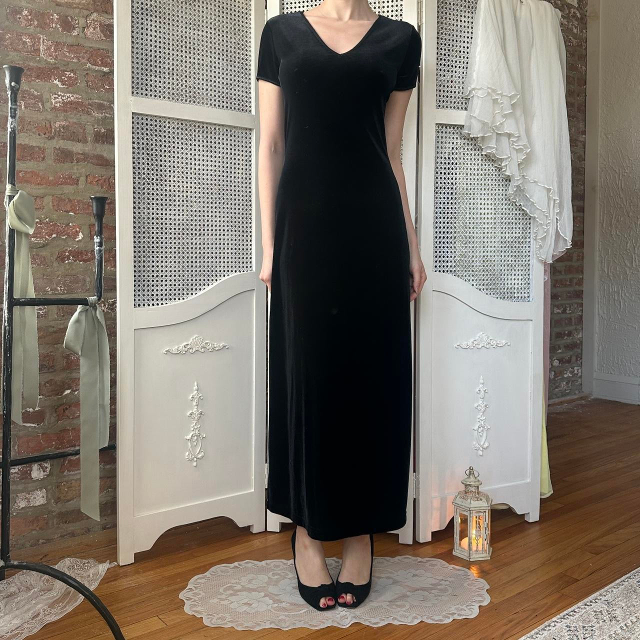 Vintage Express Velvet Maxi Dress (S/M)