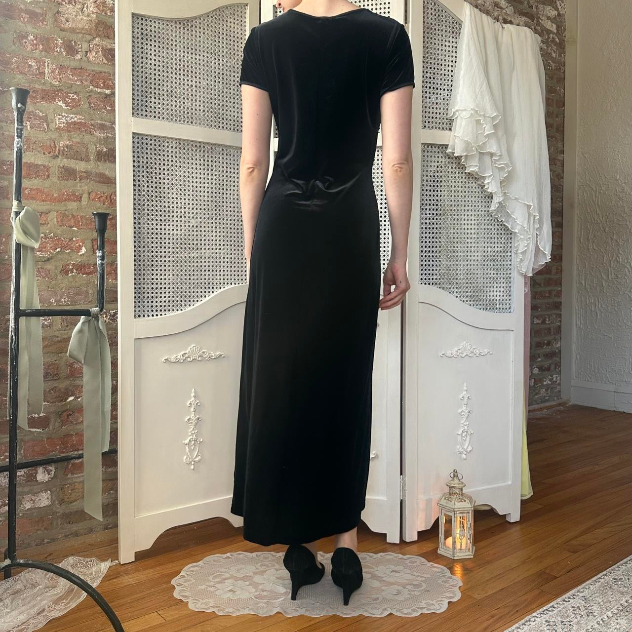 Vintage Express Velvet Maxi Dress (S/M)