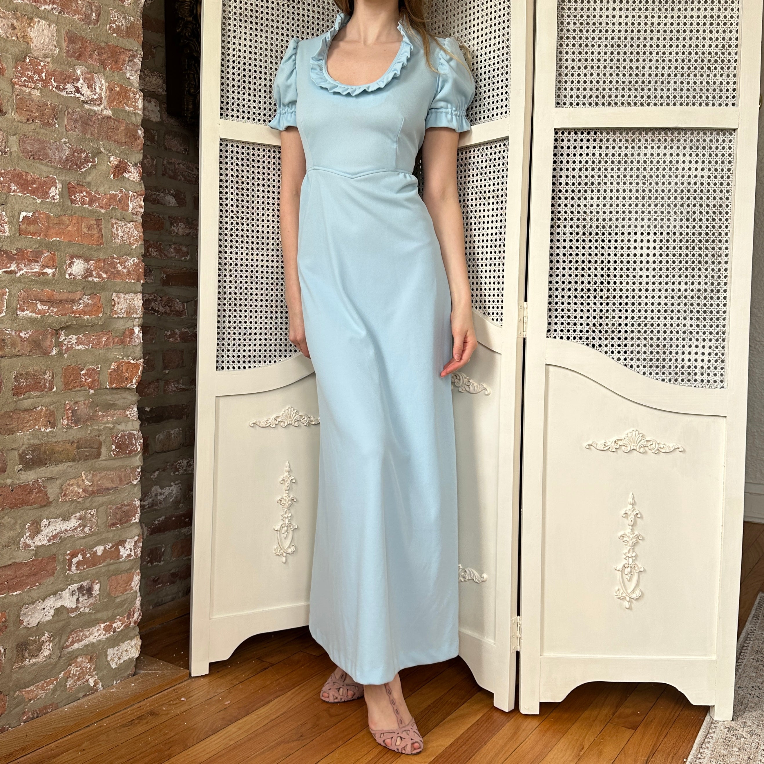 True Vintage Baby Blue Prairie Dress (S)