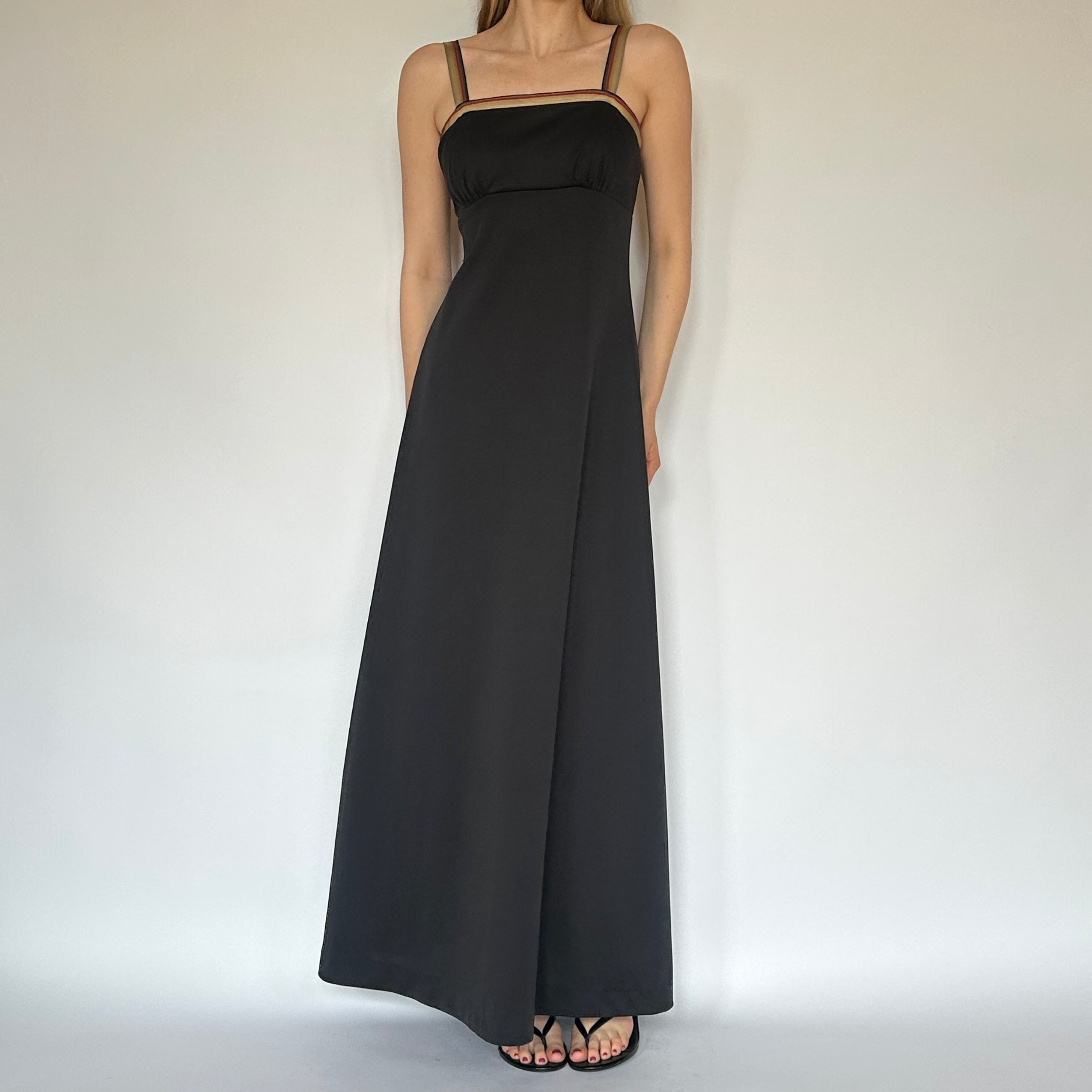 True Vintage Black Milkmaid Maxi Dress