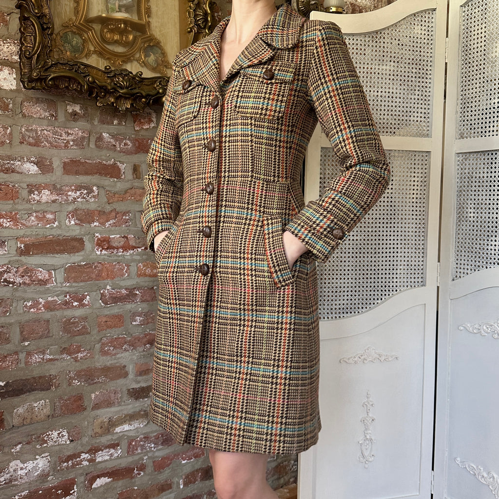 2000s Multicolor Plaid Coat (S)