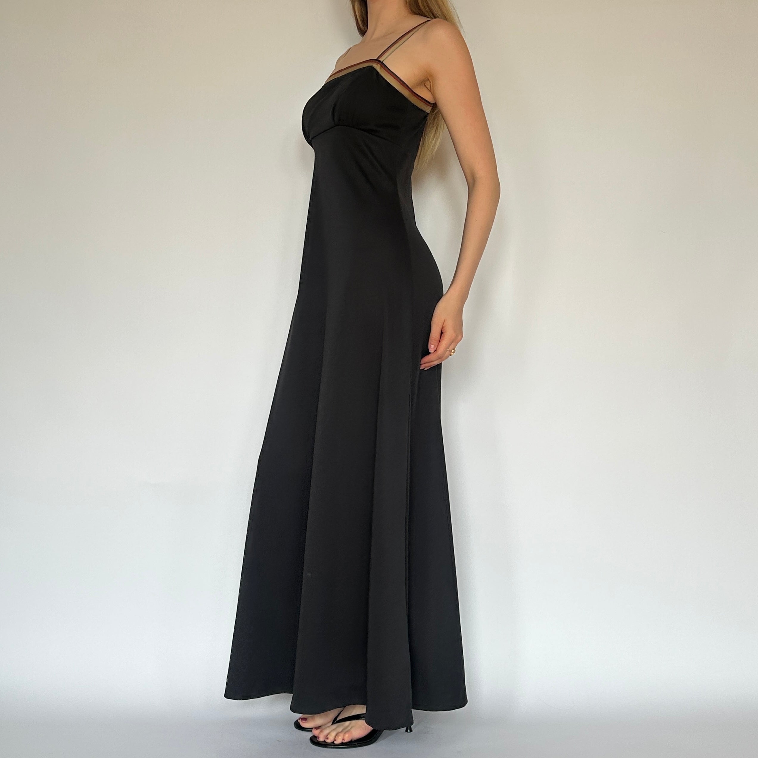 True Vintage Black Milkmaid Maxi Dress