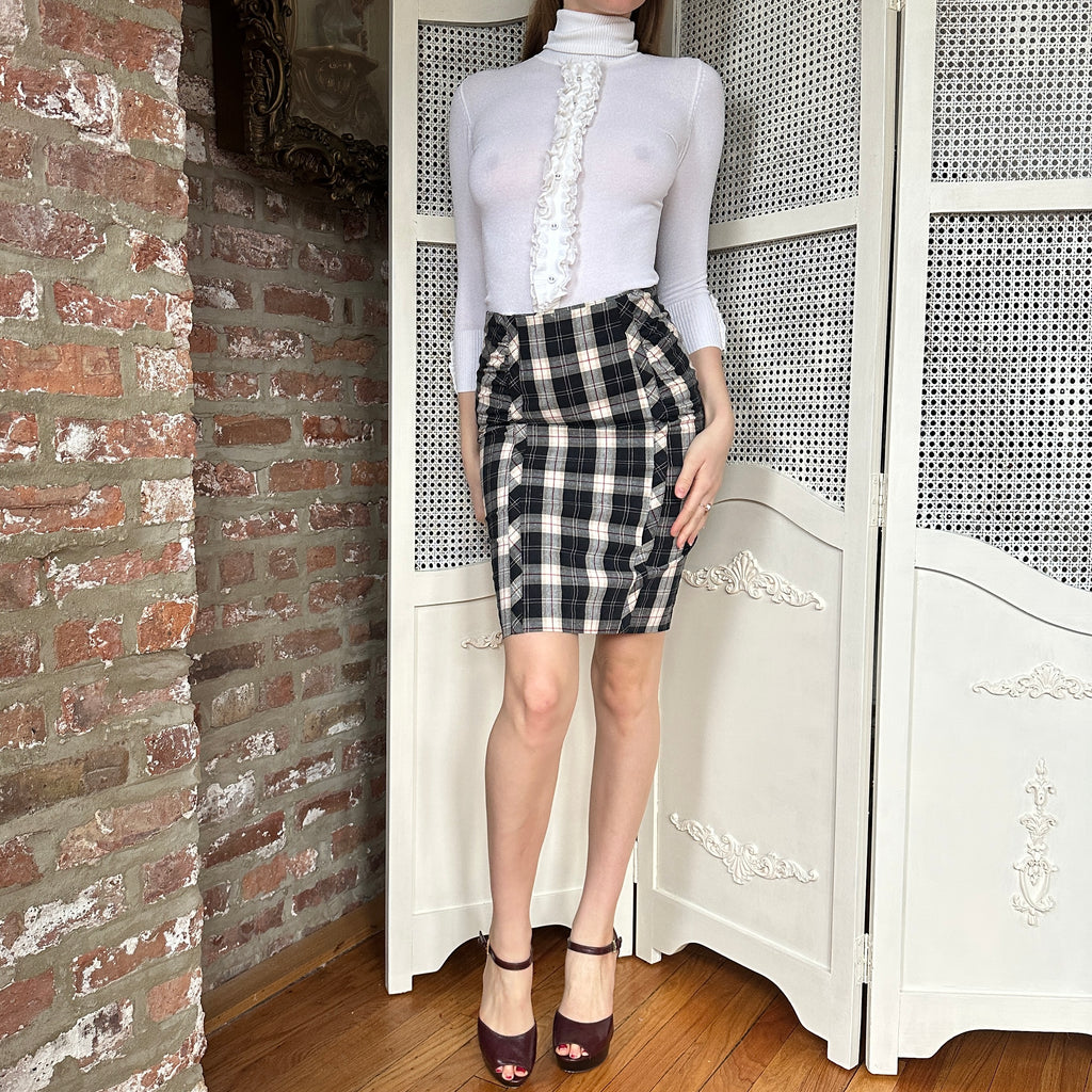 Vintage Plaid Pin-Up Style Skirt (S)
