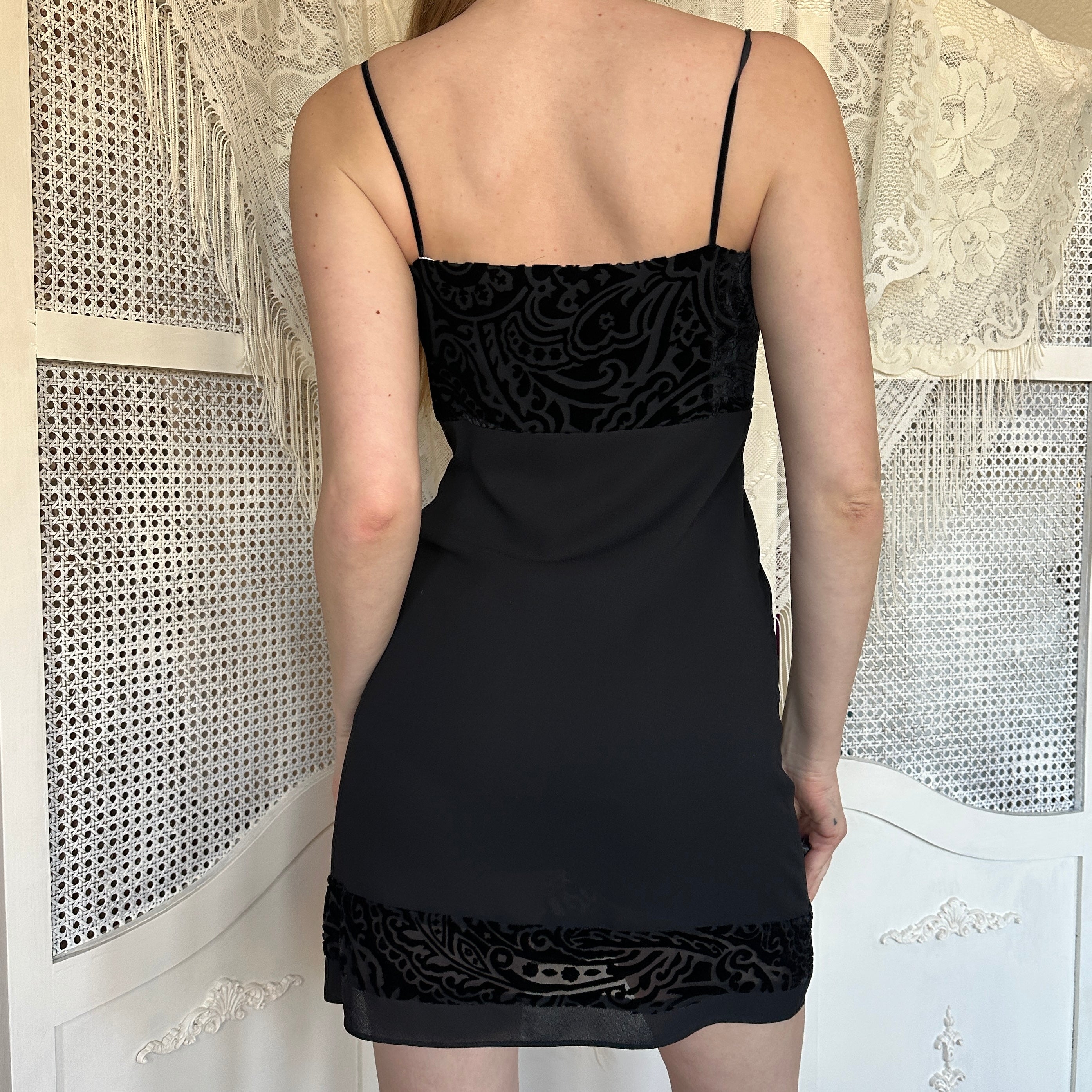 Vintage Velvet Mini Dress (S)