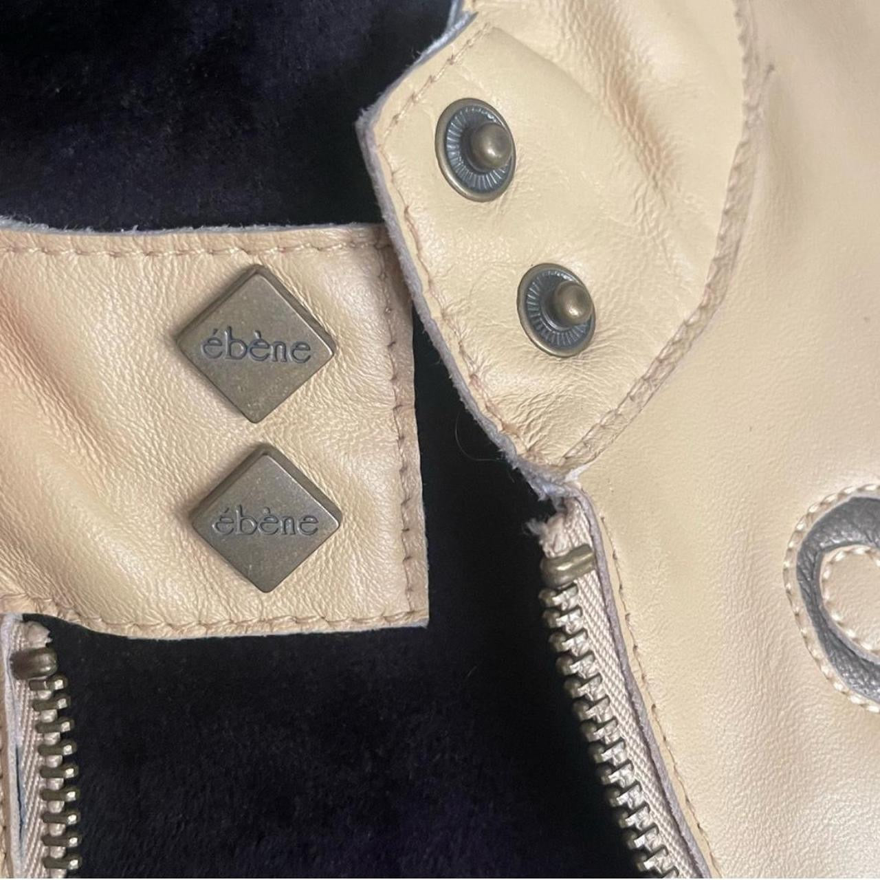 Vintage Tan & Black Leather Moto Jacket (S)