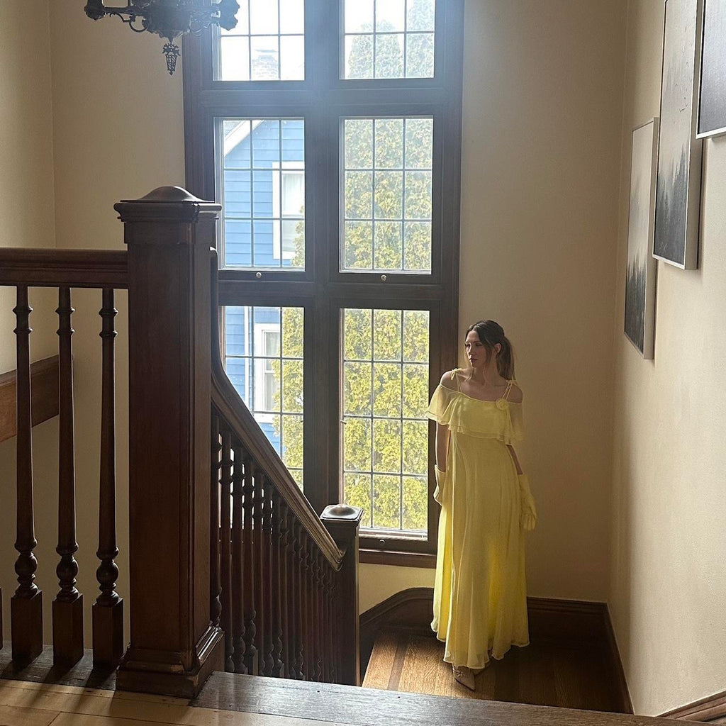 True Vintage 70s Yellow Dress (S)