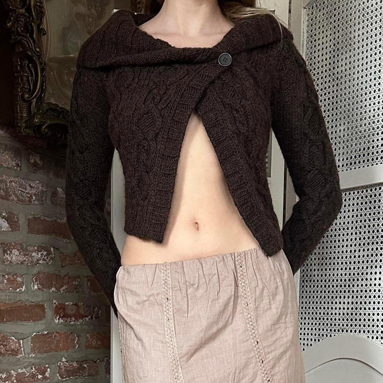 Vintage Split Knit Top (S)