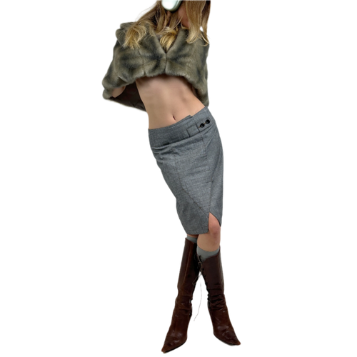 2000s Ash Abstract Midi Skirt (S)