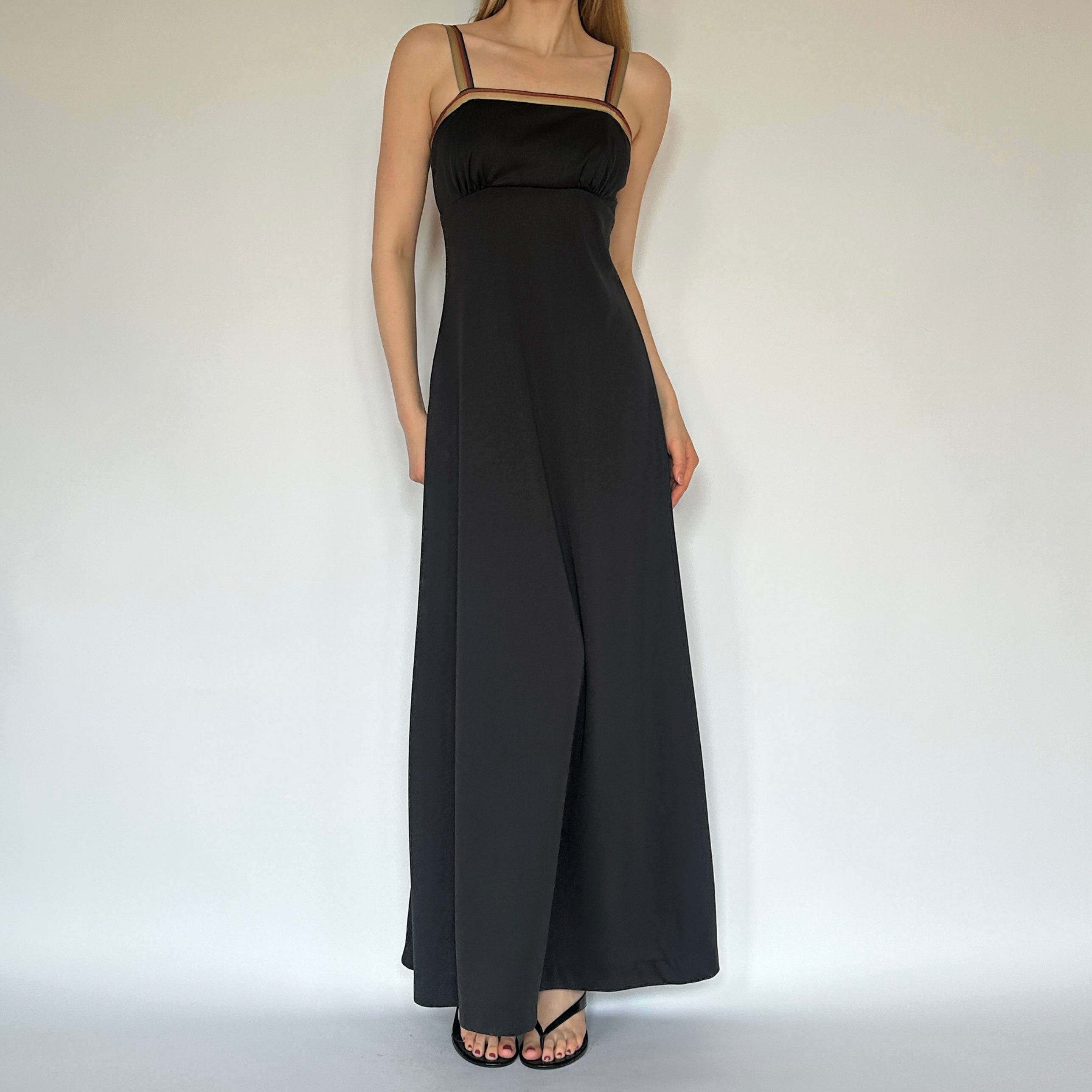 True Vintage Black Milkmaid Maxi Dress
