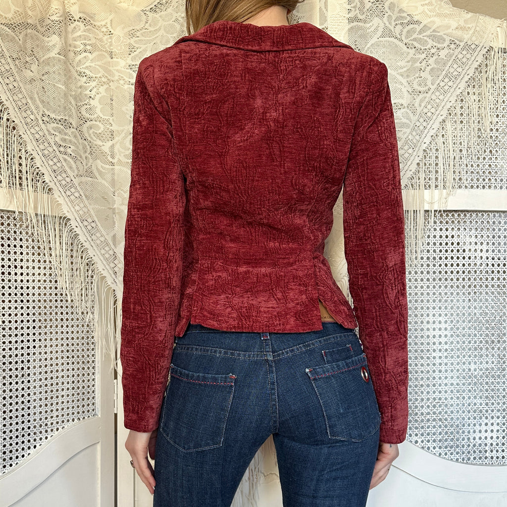 2000s Tweed Velvet Blazer (XS)