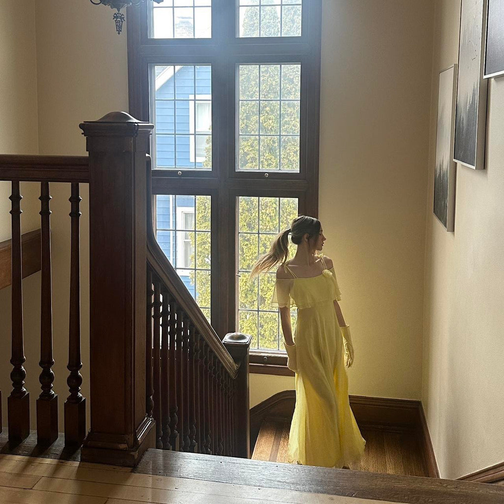 True Vintage 70s Yellow Dress (S)
