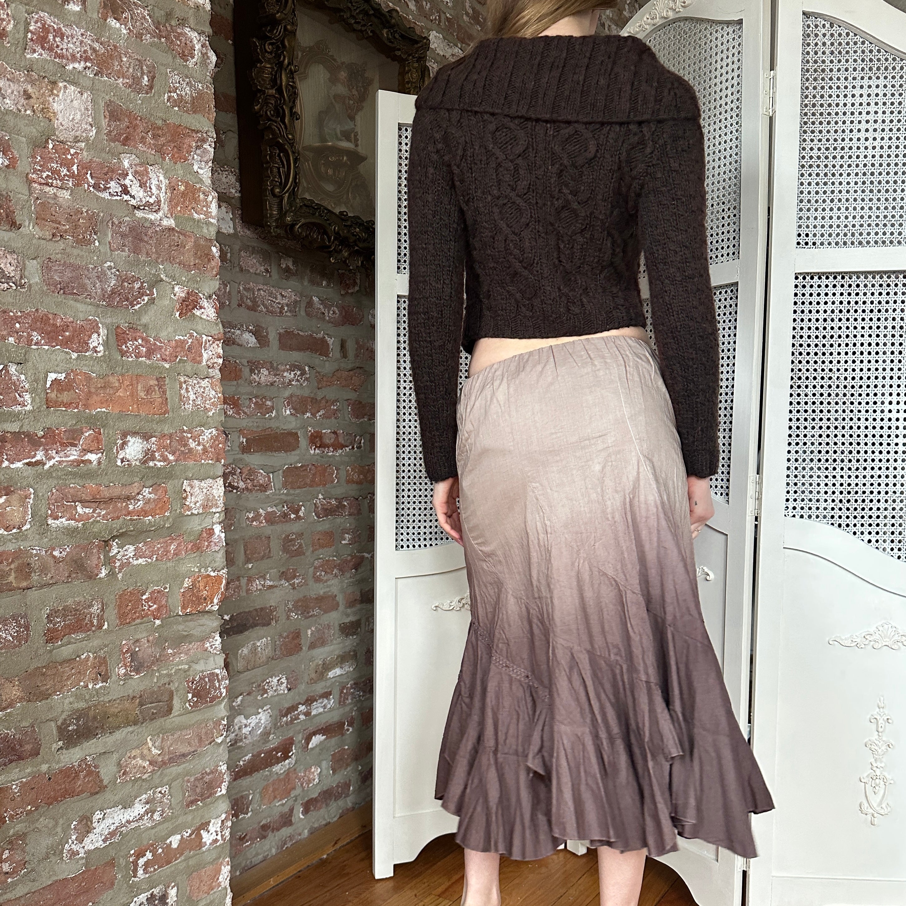 Vintage Ombré Boho Midi Skirt (XS/S)