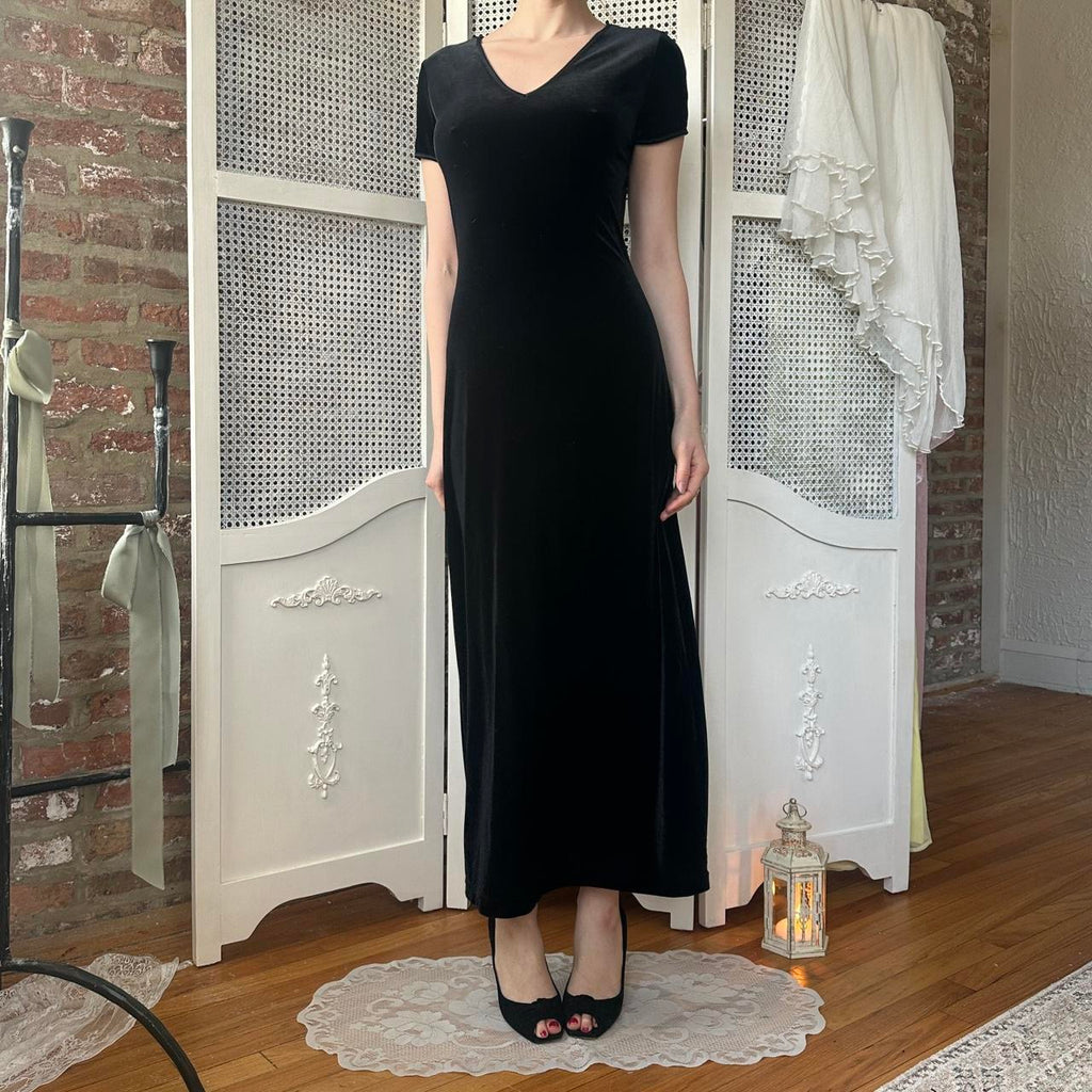 Vintage Express Velvet Maxi Dress (S/M)