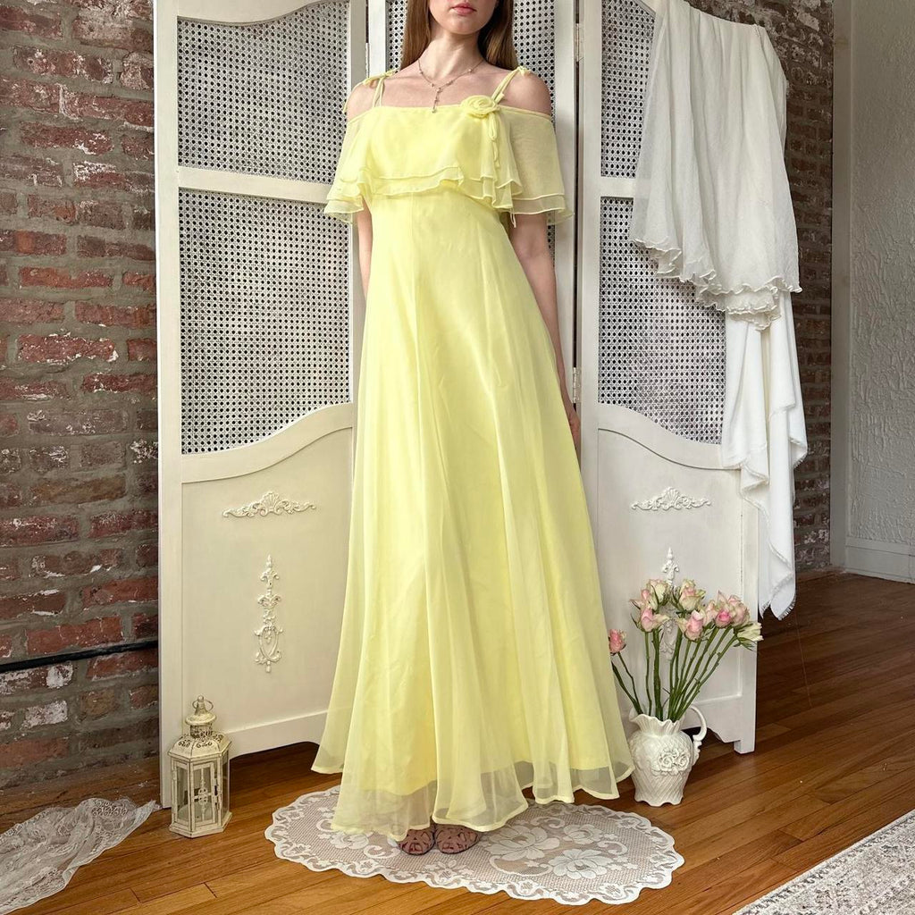 True Vintage 70s Yellow Dress (S)