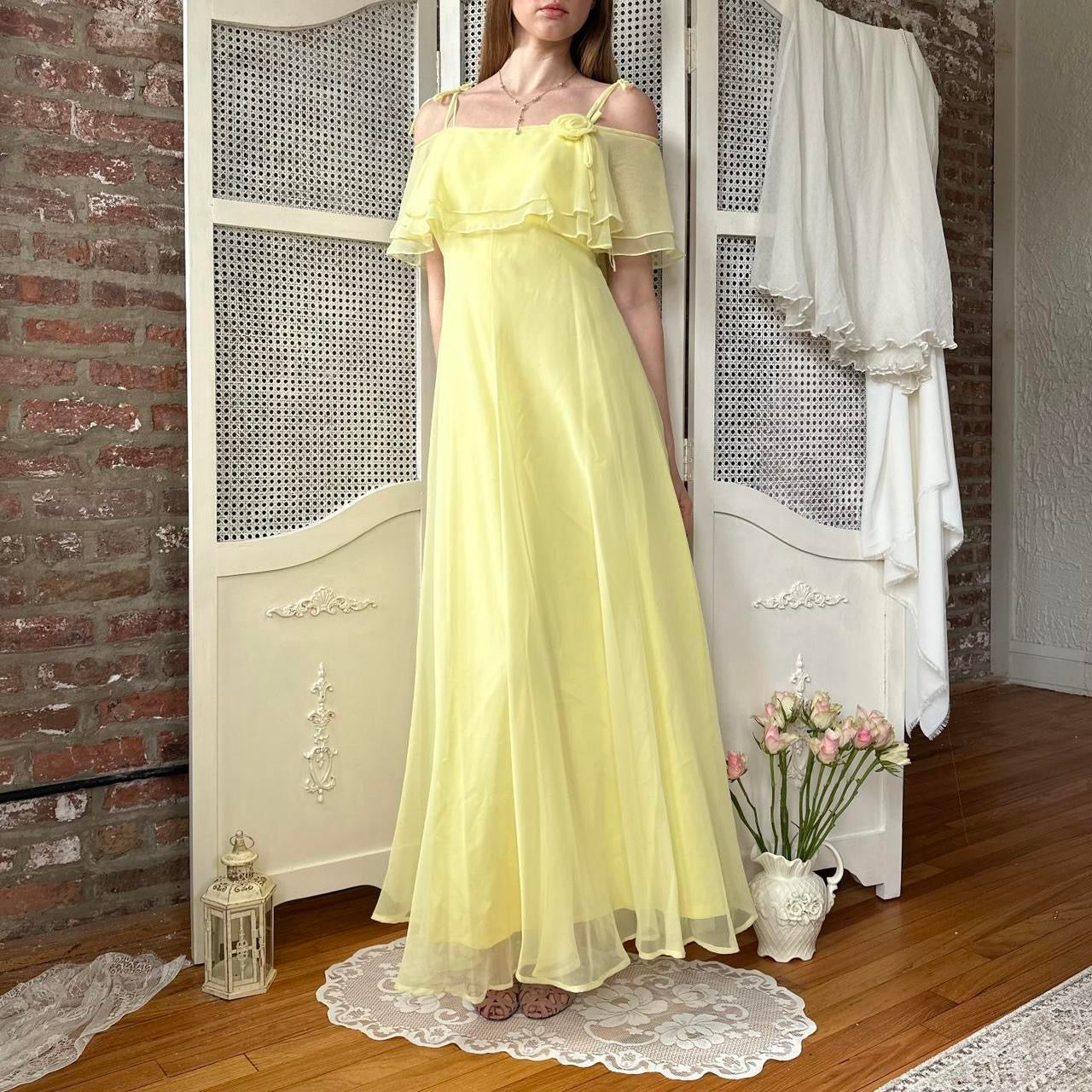 True Vintage 70s Yellow Dress (S)