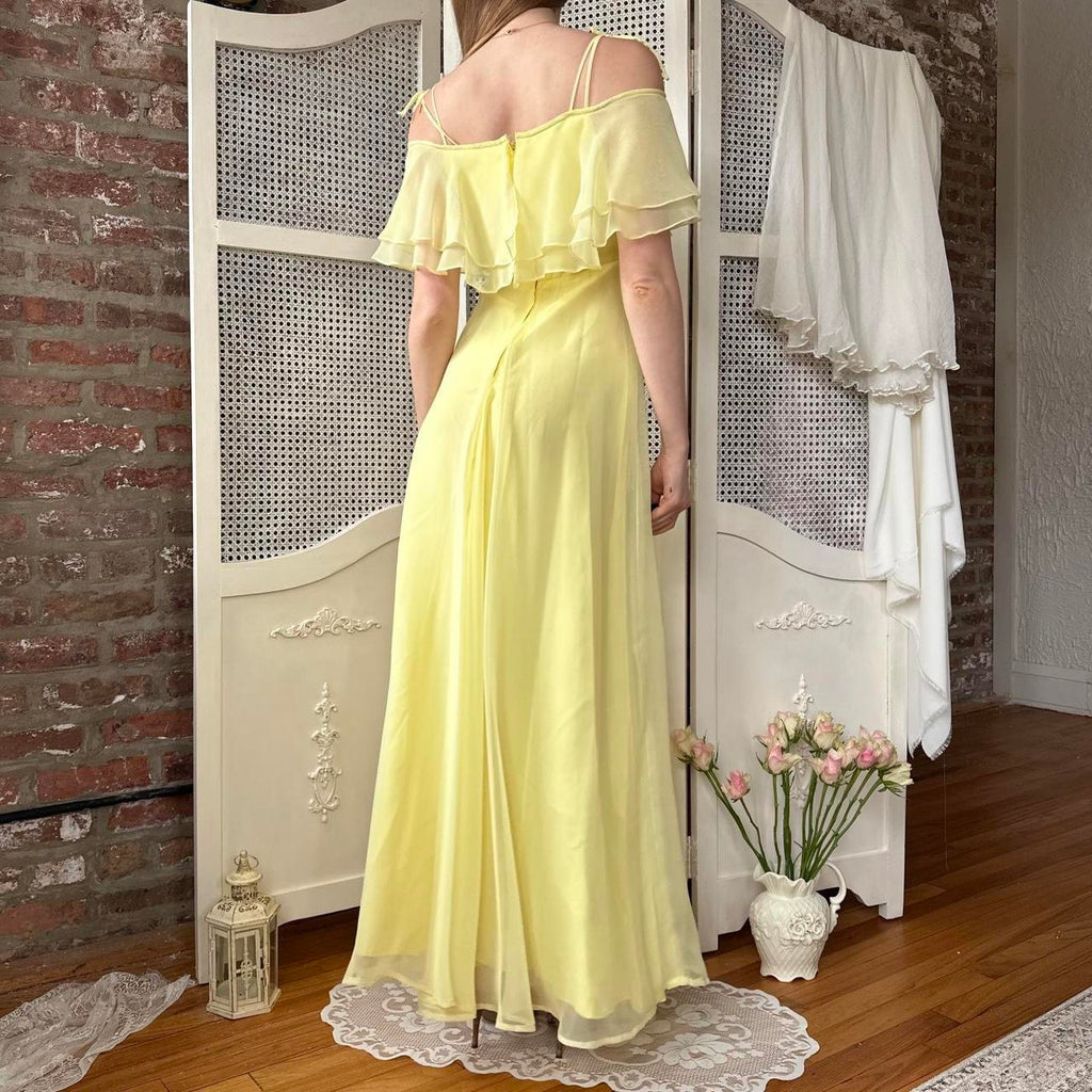 True Vintage 70s Yellow Dress (S)