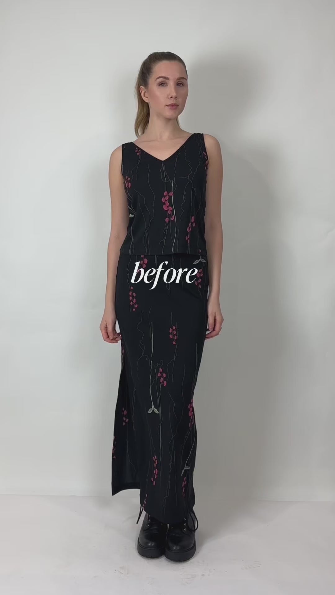 1998 Lace Up Maxi Skirt Set